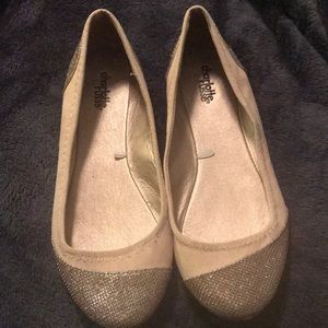 Flat sparkly shoes